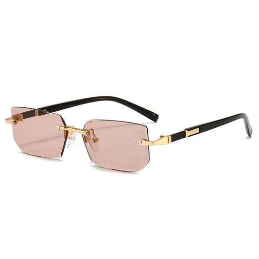 Mocha and Gold Rimless Glasses