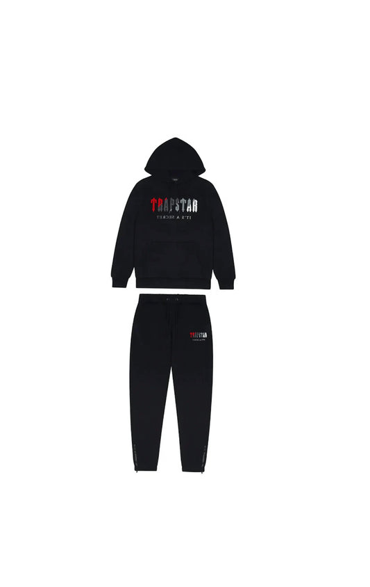 Red Trapstar Chenille Decoded Hoodie Tracksuit