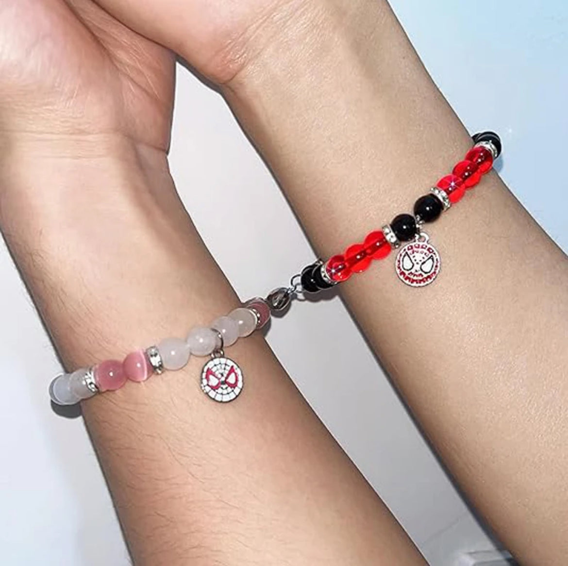 Spiderman matching magnetic bracelets