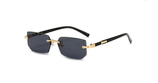 Black and Gold Rimless Glasses