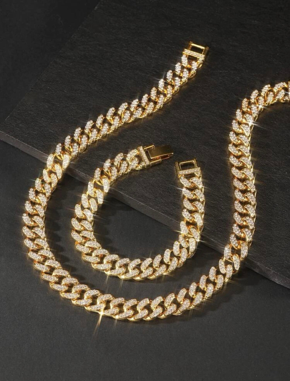 Cuban Link Chain & Bracelet Set